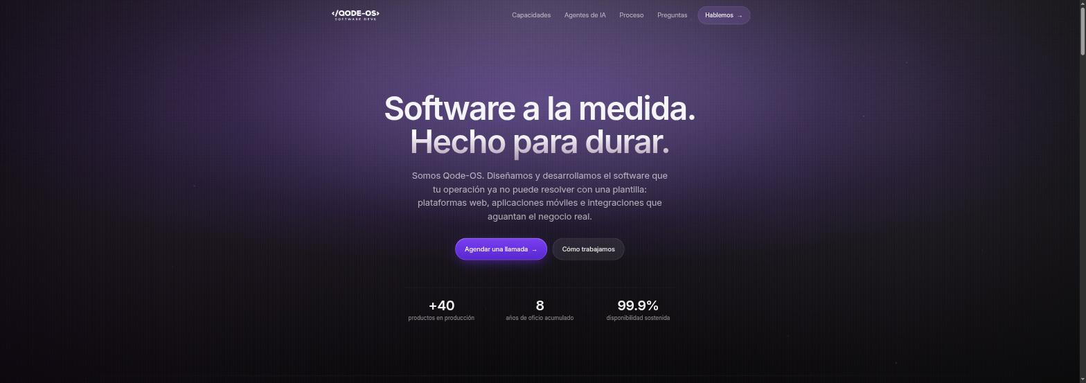 Portada del sitio de Qode-OS